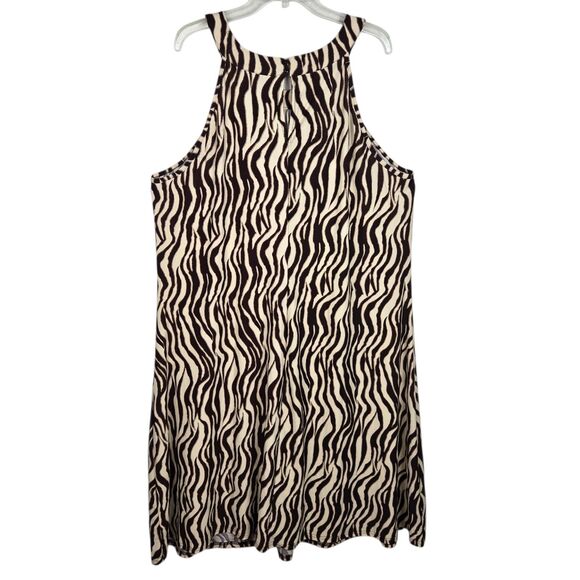 Mlle Gabrielle Zebra Animal Print Dress Sz 3X Halter Top Midi - Picture 2 of 4